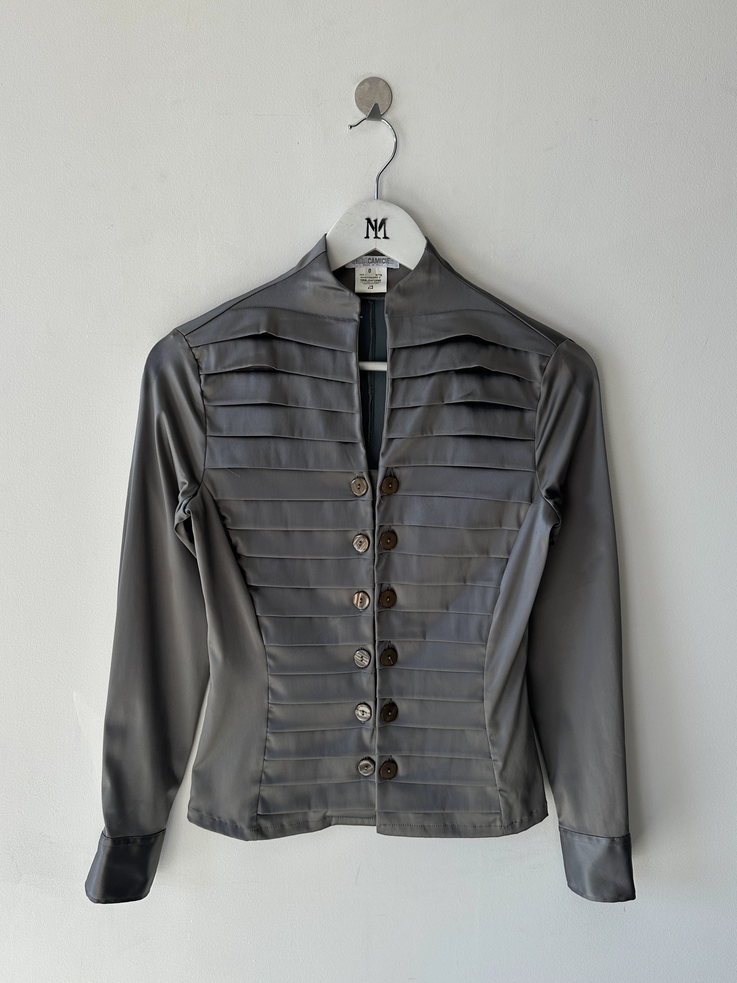 ITALIAN LABEL 1990 SATIN BUTTONED BLOUSE