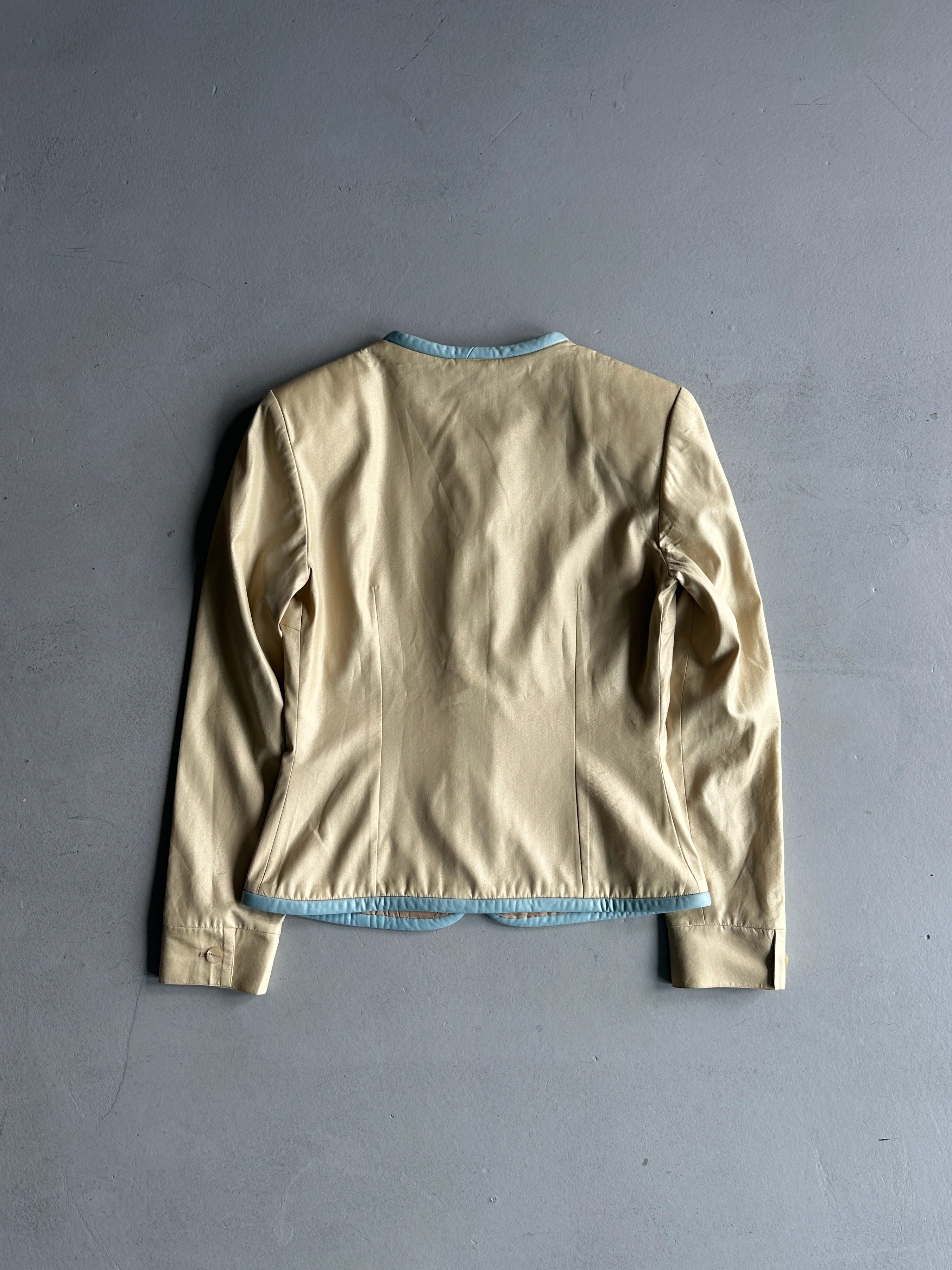ALVIERO MARTINI - 1990s FITTED JACKET WITH PIPING DETAILS