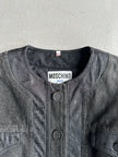 MOSCHINO - 1980s COLLARLESS CROP FIT PADDED DENIM JACKET