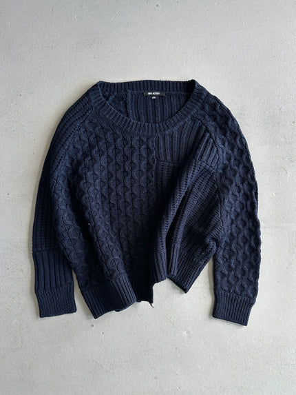 NEIL BARRETT - 2000s BOXY FIT DECONSTRUCTED CHUNKY KNIT JUMPER