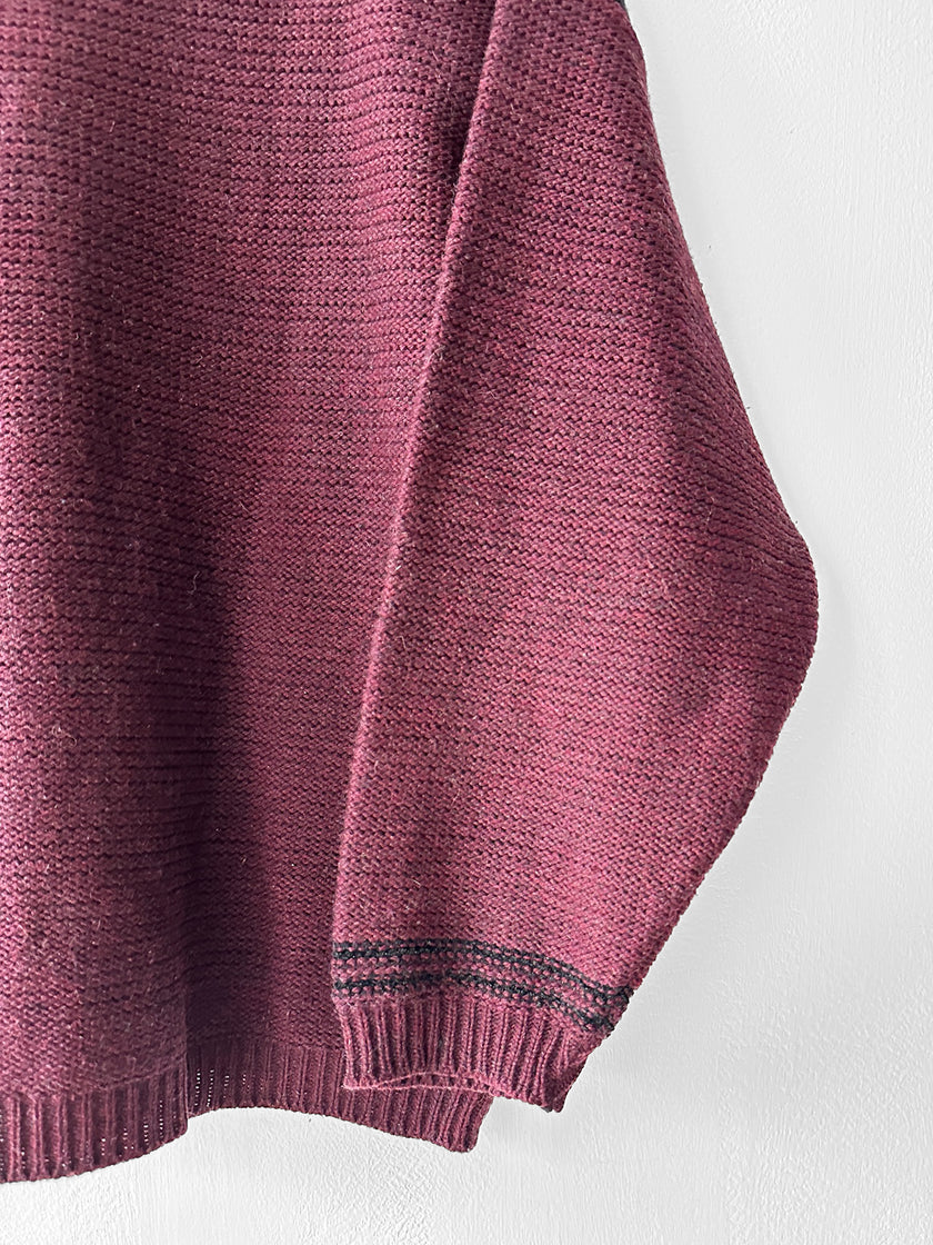 ARMANI JEANS - late 1990s TWO TONE MIXED KNIT V NECK JUMPER