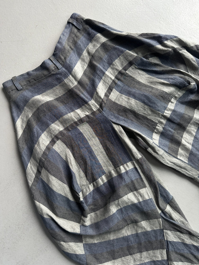 VIVIENNE WESTWOOD - 2000s SCULPTURAL LINEN TROUSERS