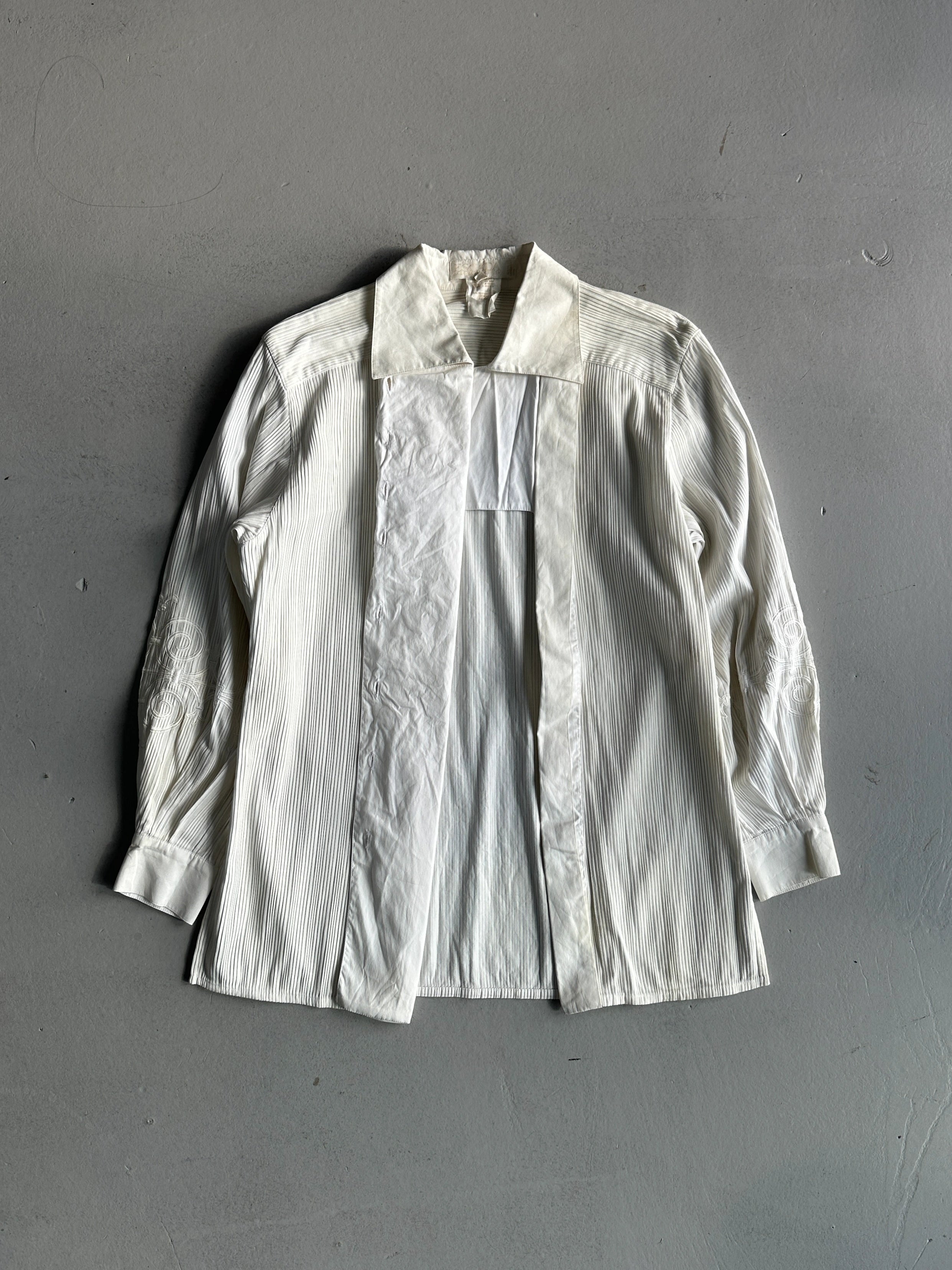 ESCADA - 1980s EMBROIDERED PLEATED BLOUSE
