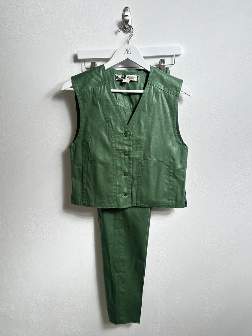 KANSAI YAMAMOTO - late 1970s TWO PIECE SET WITH WAISTCOAT AND HIGH WAIST TROUSERS