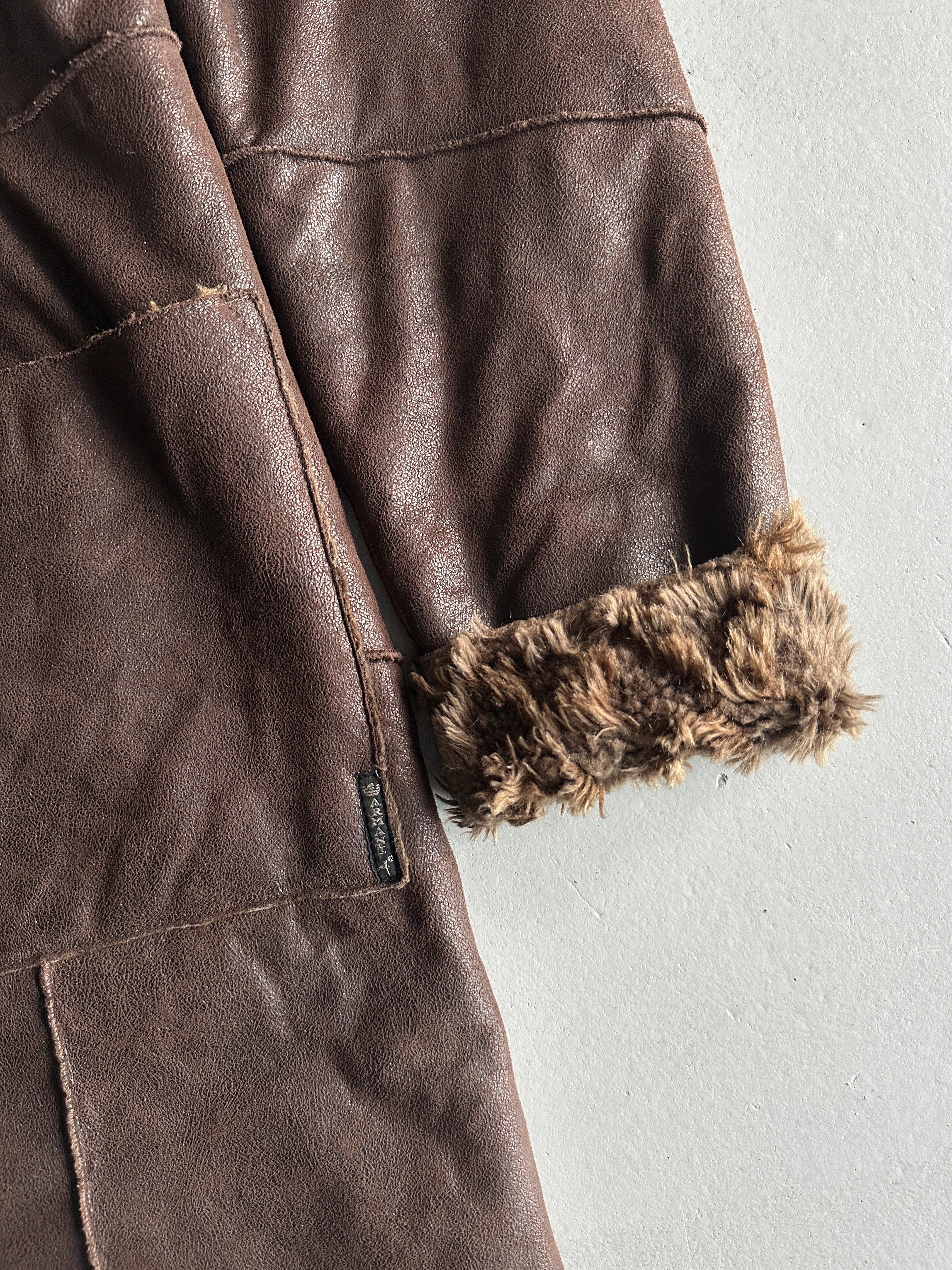 ARMANI JEANS  - 1990s FAUX LONG SHEARLING JACKET