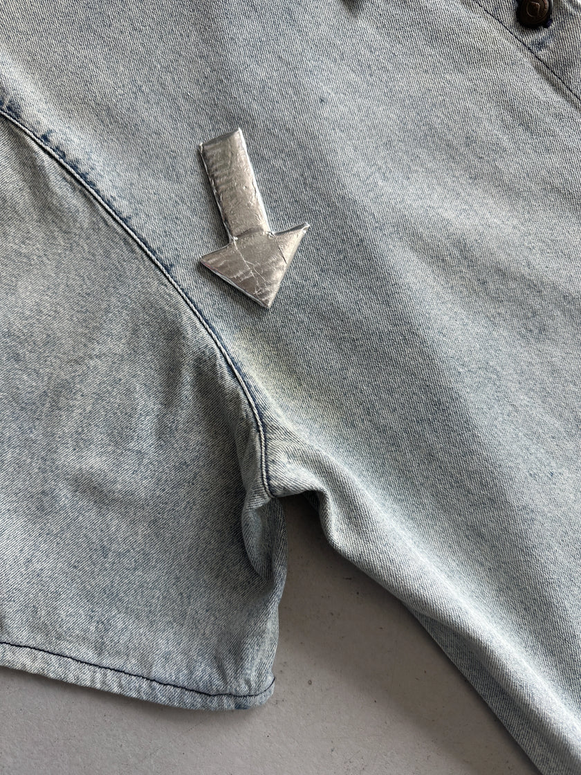 ARMANI JEANS - 1980s HALF SLEEVE DENIM SHIRT