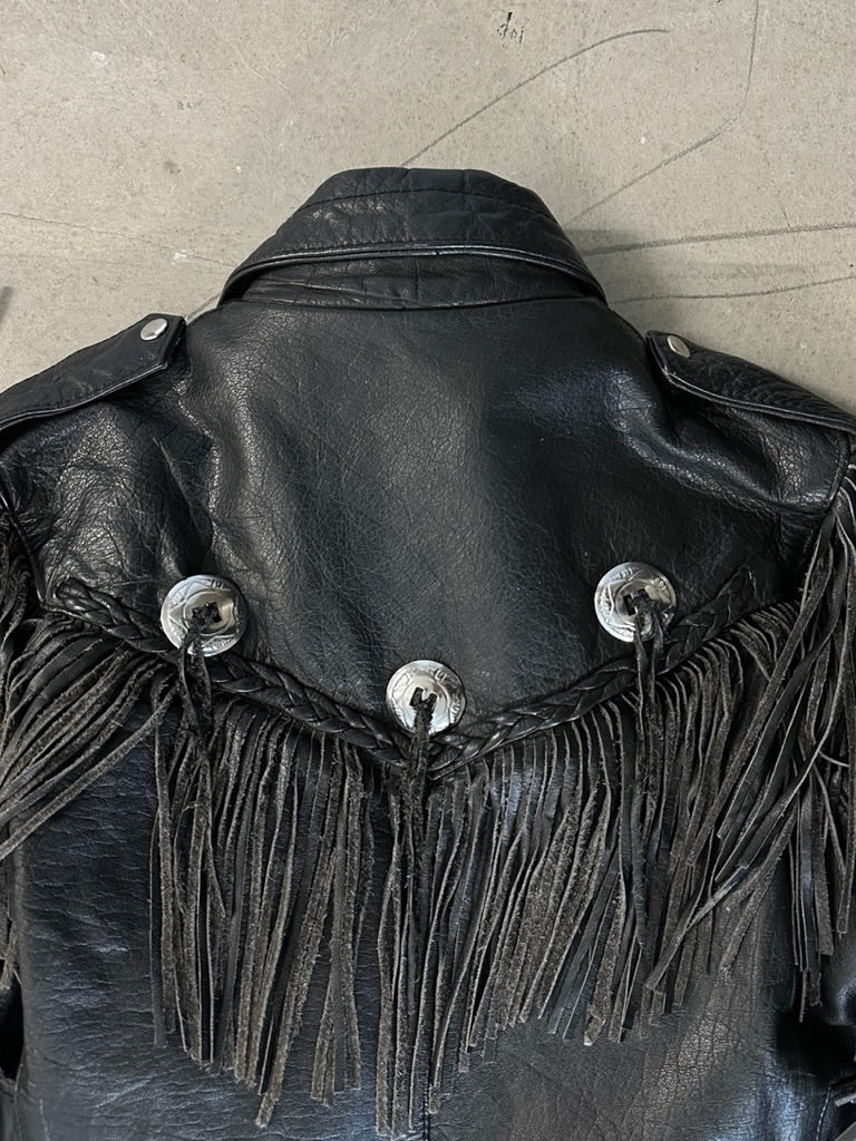 1980s WESTERN LEATHER BIKER JACKET