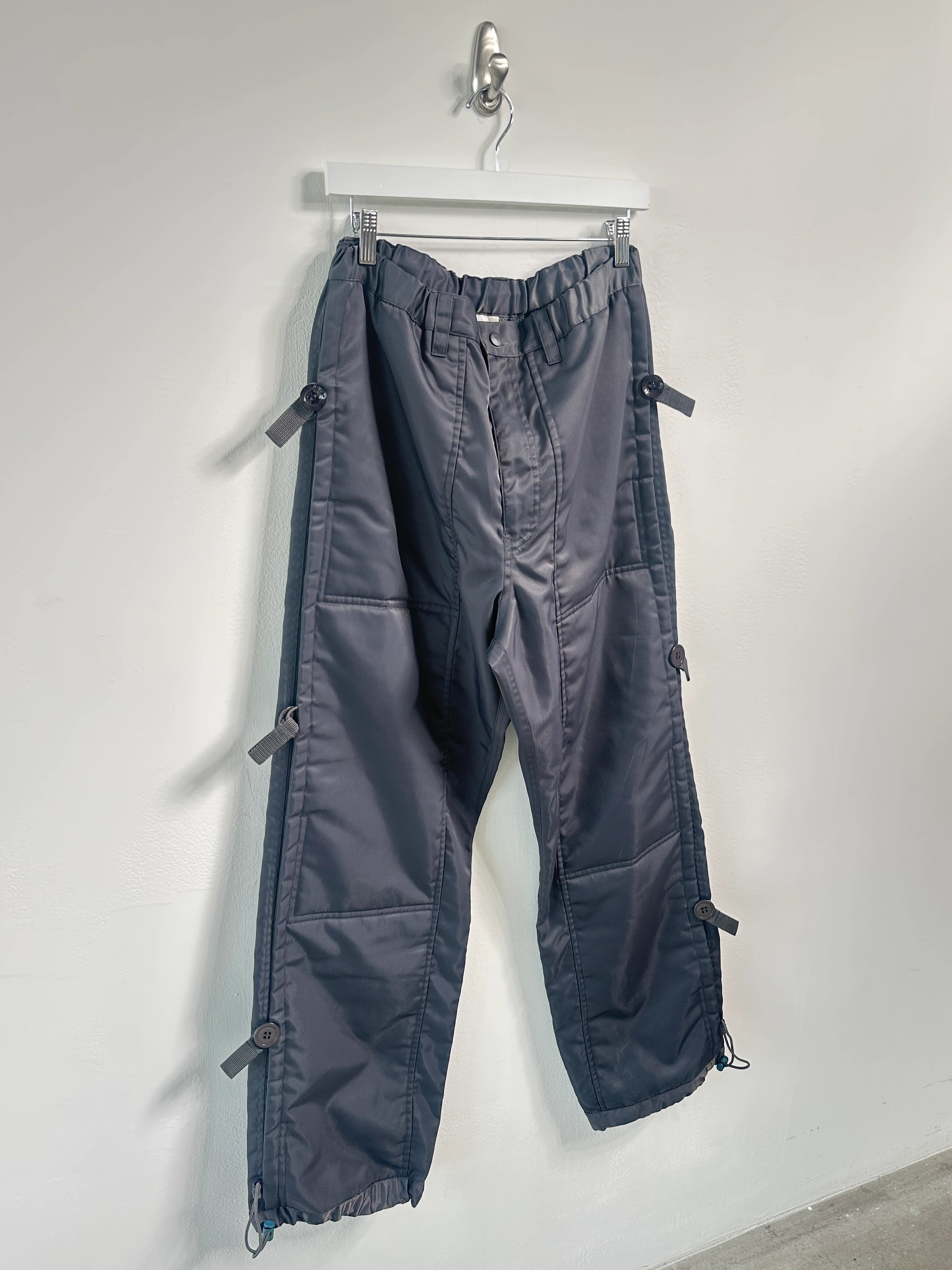 FINAL HOME - early 2000s TECHNICAL TROUSERS WITH SIDE BUTTON DETAILS