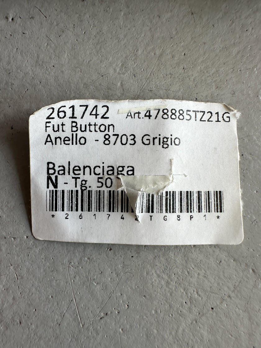 BALENCIAGA - S/S 2021 FAUX FUR  POM POM BUTTON RING