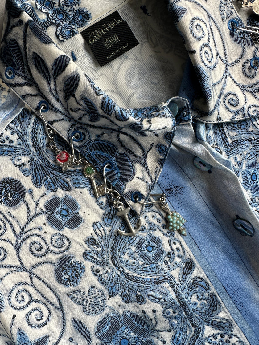 JEAN PAUL GAULTIER - S/S 2003 MATADOR ROSARY BIJOU METAL CHARM LONG SLEEVE SHIRT