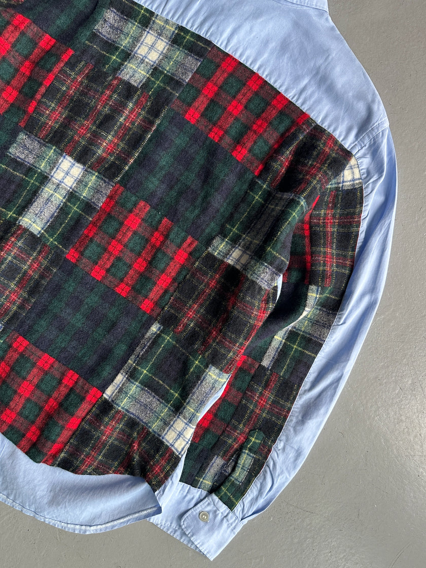 COMME DES GARÇONS HOMME - A/W 2011 PATCHWORK FLANNEL BACK LONG SLEEVE SHIRT