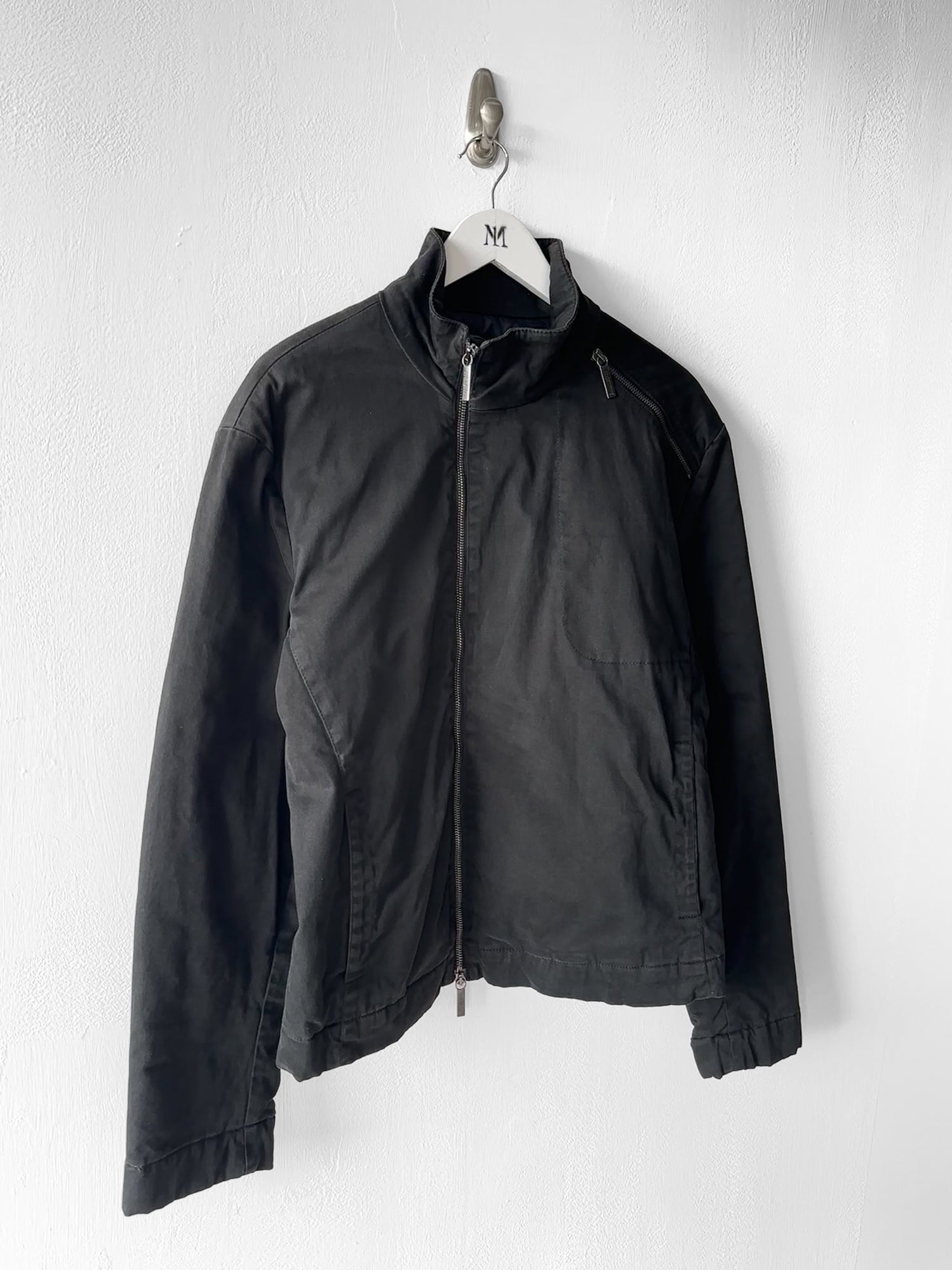 BIKKEMBERGS - early 2000s LOGO TAPE AT BACK BIKER JACKET