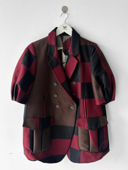 KENZO - 2000s DOUBLE BREASTED BLAZER WITH PUFFED HALF SLEEVE