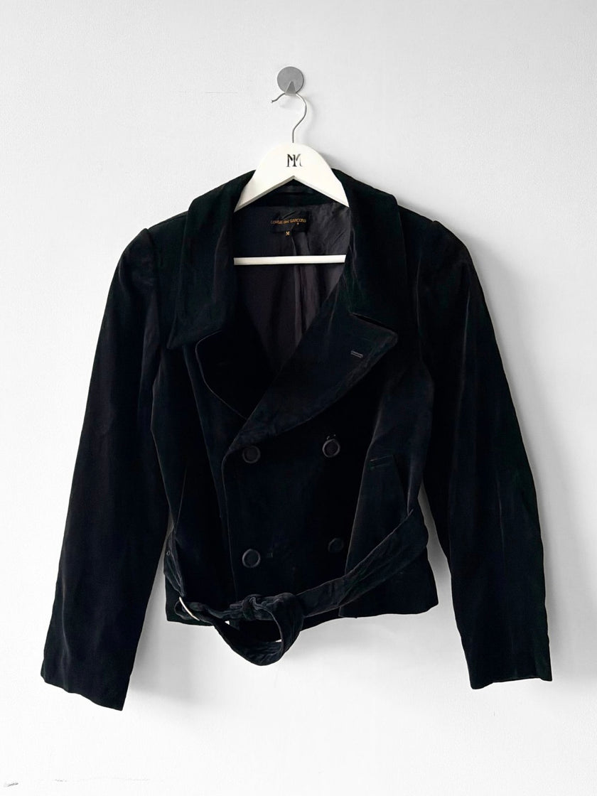 COMME DES GARÇONS - F/W 2001 DOUBLE BREASTED VELVET BELTED JACKET