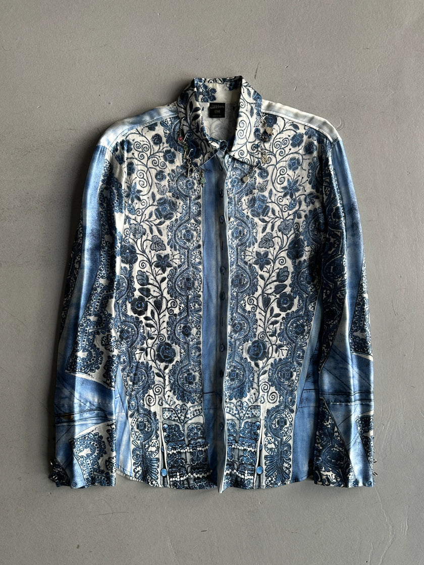 JEAN PAUL GAULTIER - S/S 2003 MATADOR ROSARY BIJOU METAL CHARM LONG SLEEVE SHIRT