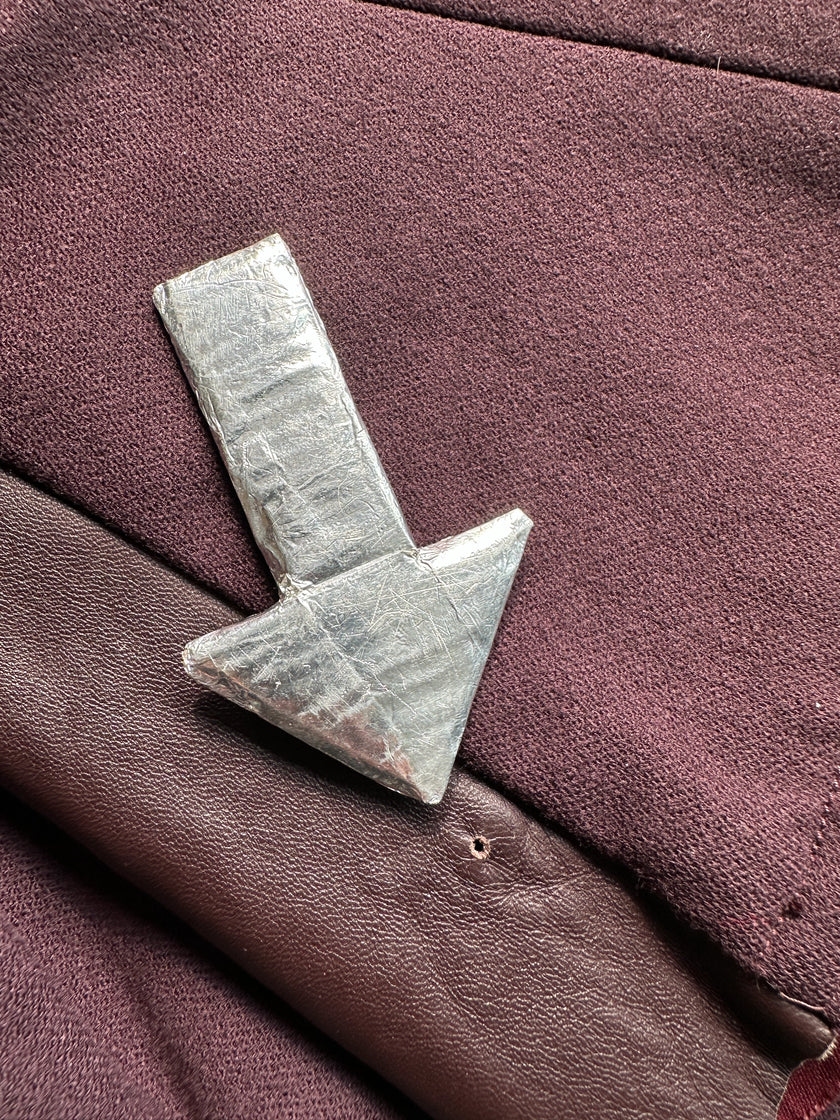 SHARON WAUCHOB - 2000s LEATHER FRONT DRAPED BLAZER