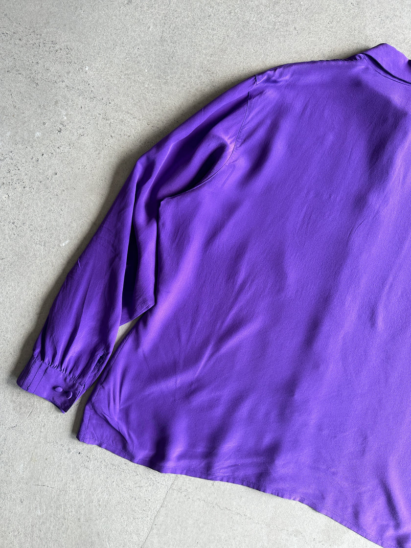 1980s SILK BLOUSE WITH PETER PAN COLLAR