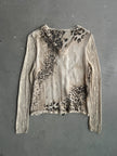 LES COPAINS - 1990s PANELED LEOPARD PRINT CARDIGAN