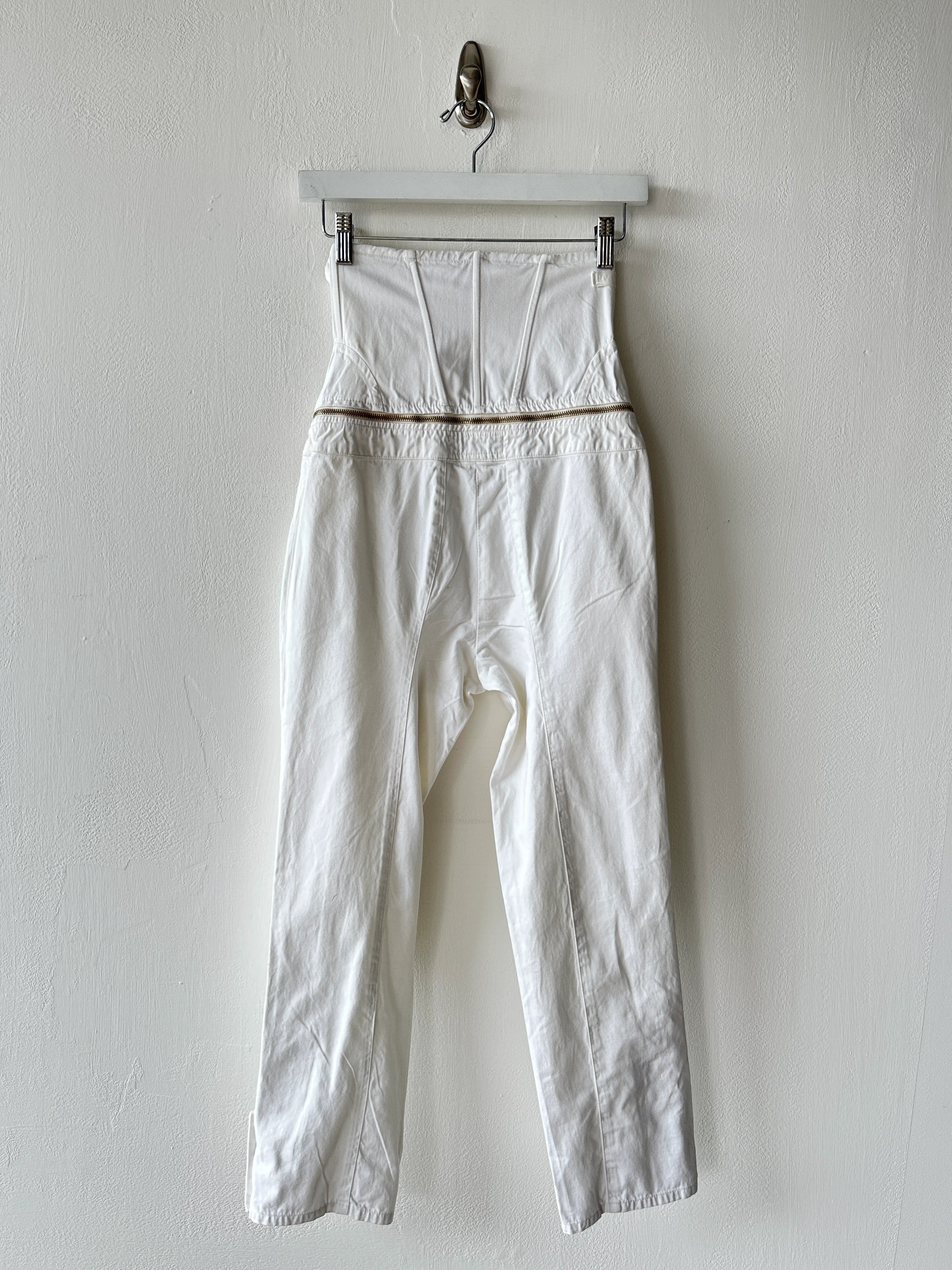 JIMMY TAVERNITI - 1990s CROPPED TROUSERS WITH ZIP OFF WAIST PANEL