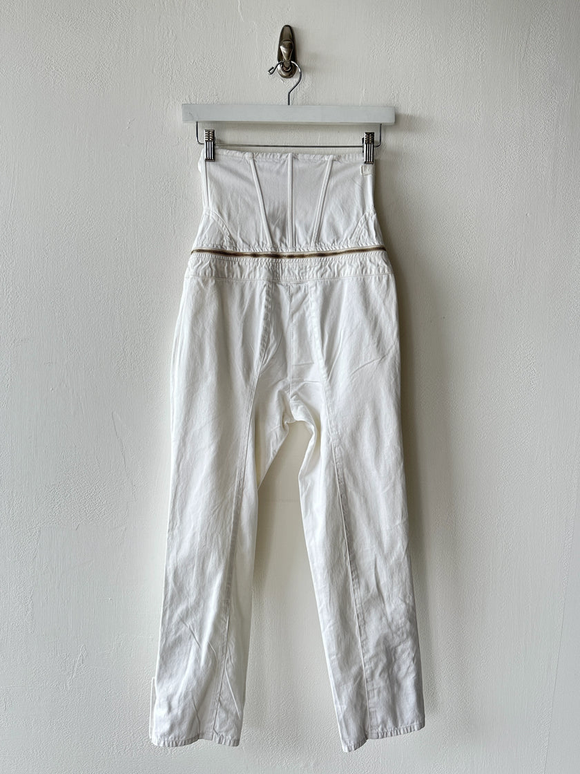 JIMMY TAVERNITI - 1990s CROPPED TROUSERS WITH ZIP OFF WAIST PANEL