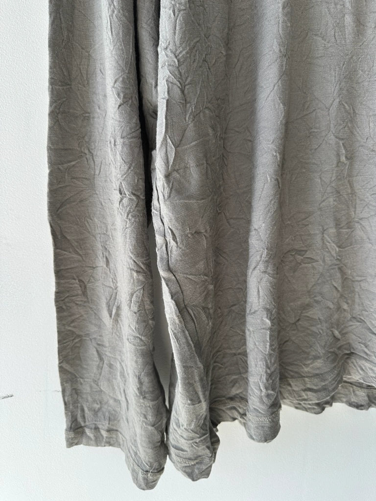 ISSEY MIYAKE - 1990s LOOSE FIT CREW NECK CRINKLED LONG SLEEVE TOP