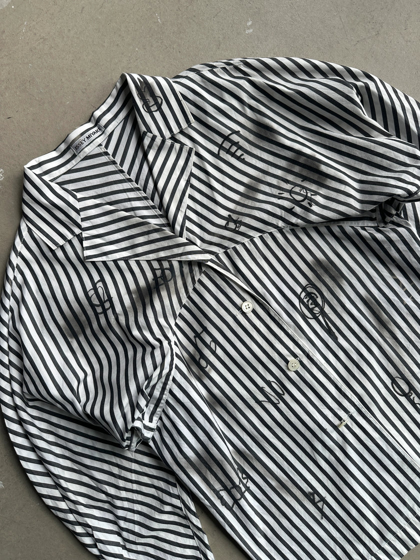 ISSEY MIYAKE - 1990s ABSTRACT PRINTING BATWING SLEEVE SHIRT
