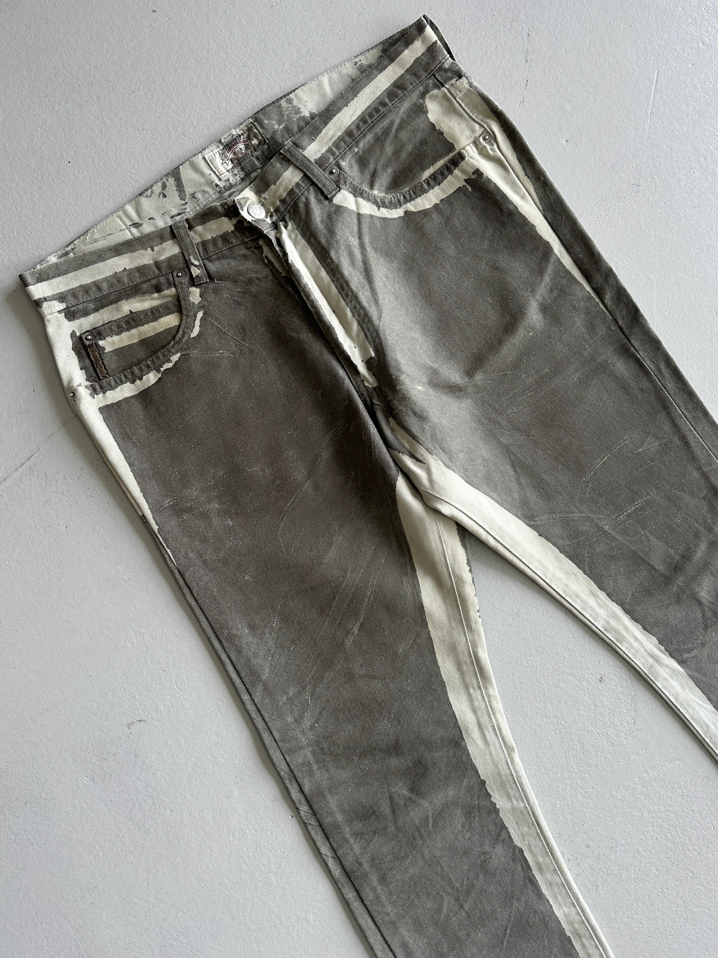 ARMANI JEANS - 1990s WAXED JEANS TROUSERS