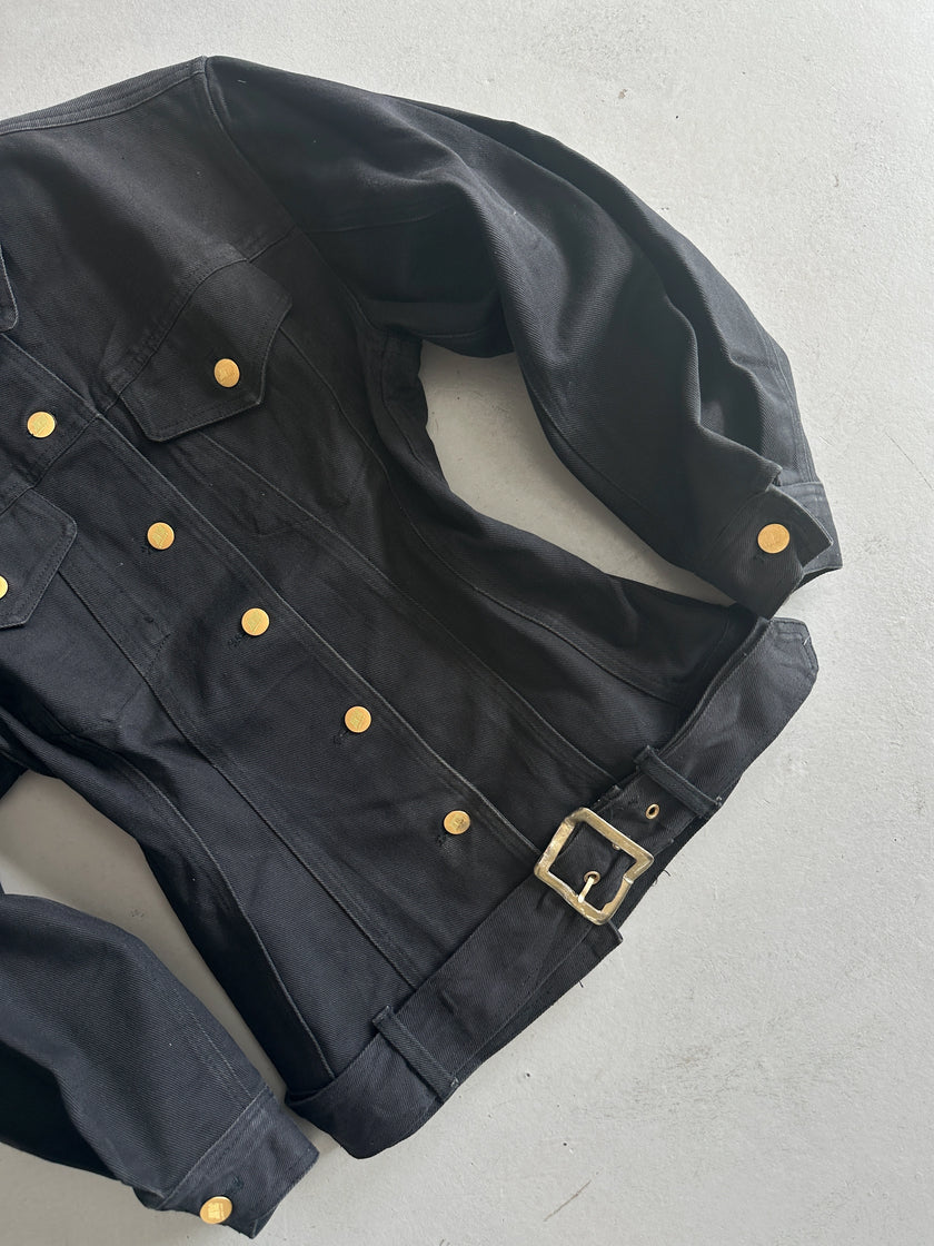 JEAN PAUL GAULTIER - S/S 1988  BLACK DENIM CORSET JACKET