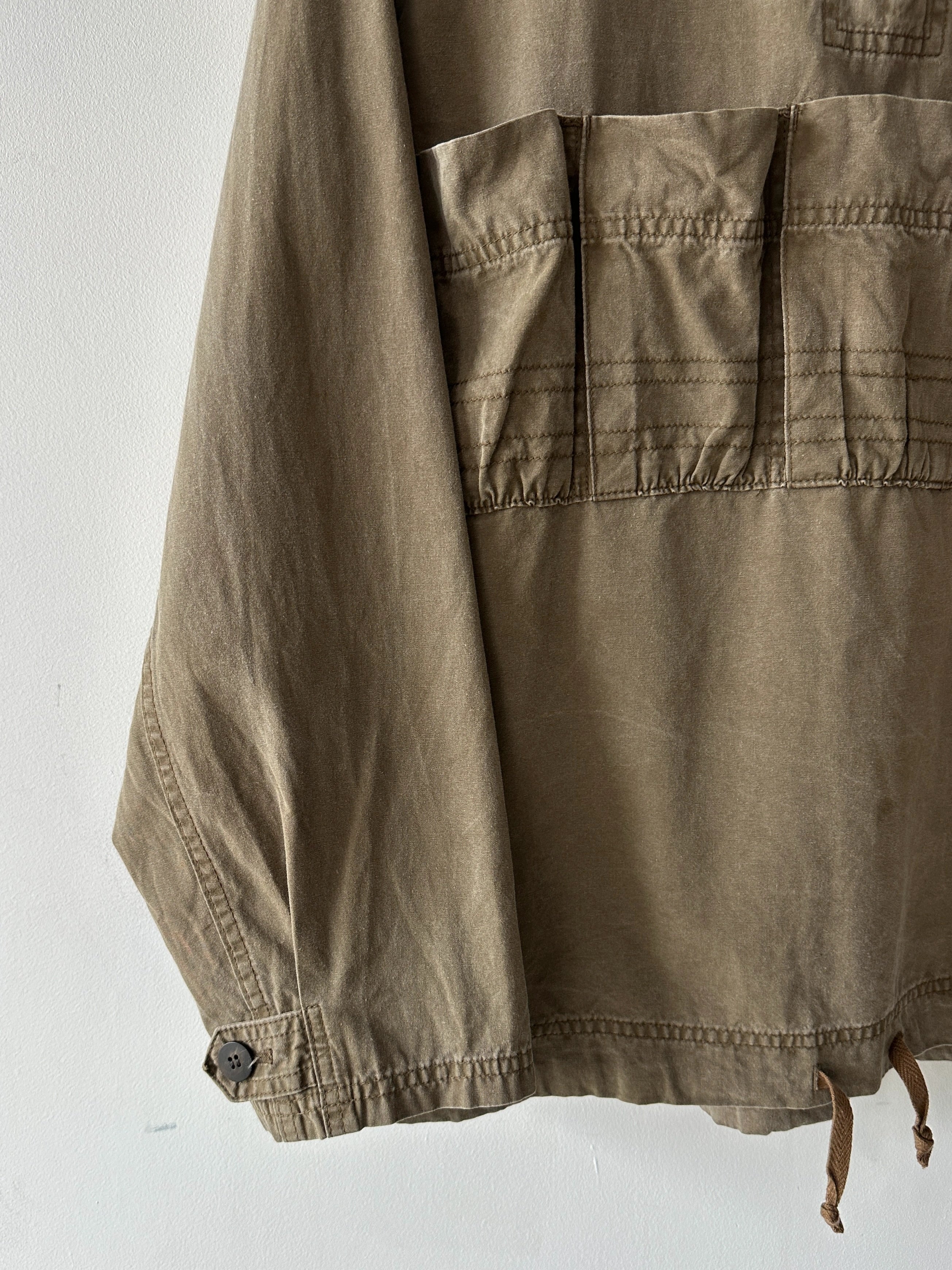 ISSEY MIYAKE HAI - 1980s COTTON HOODIE WITH FRONT POCKETS