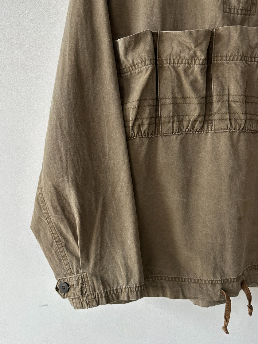 ISSEY MIYAKE HAI - 1980s COTTON HOODIE WITH FRONT POCKETS
