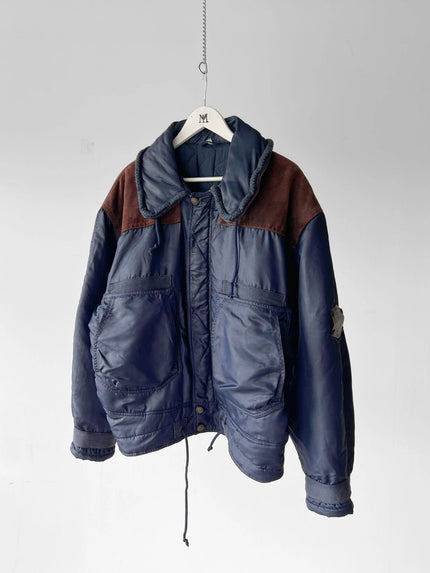 ARMANI JEANS 1990s AVIATOR BOMBER JACKET WITH SUEDE DETAILS
