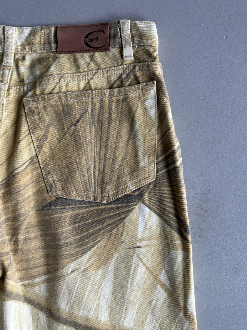 JUST CAVALLI - 2000s HIGH WAIST ABSTRACT PRINT TROUSERS