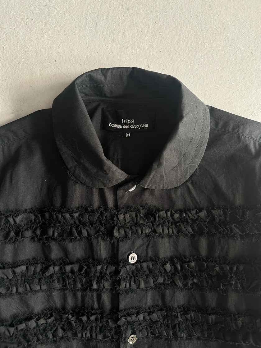 COMME DES GARÇONS TRICOT - 2000s RUFFLE DETAILS AT FRONT SHIRT