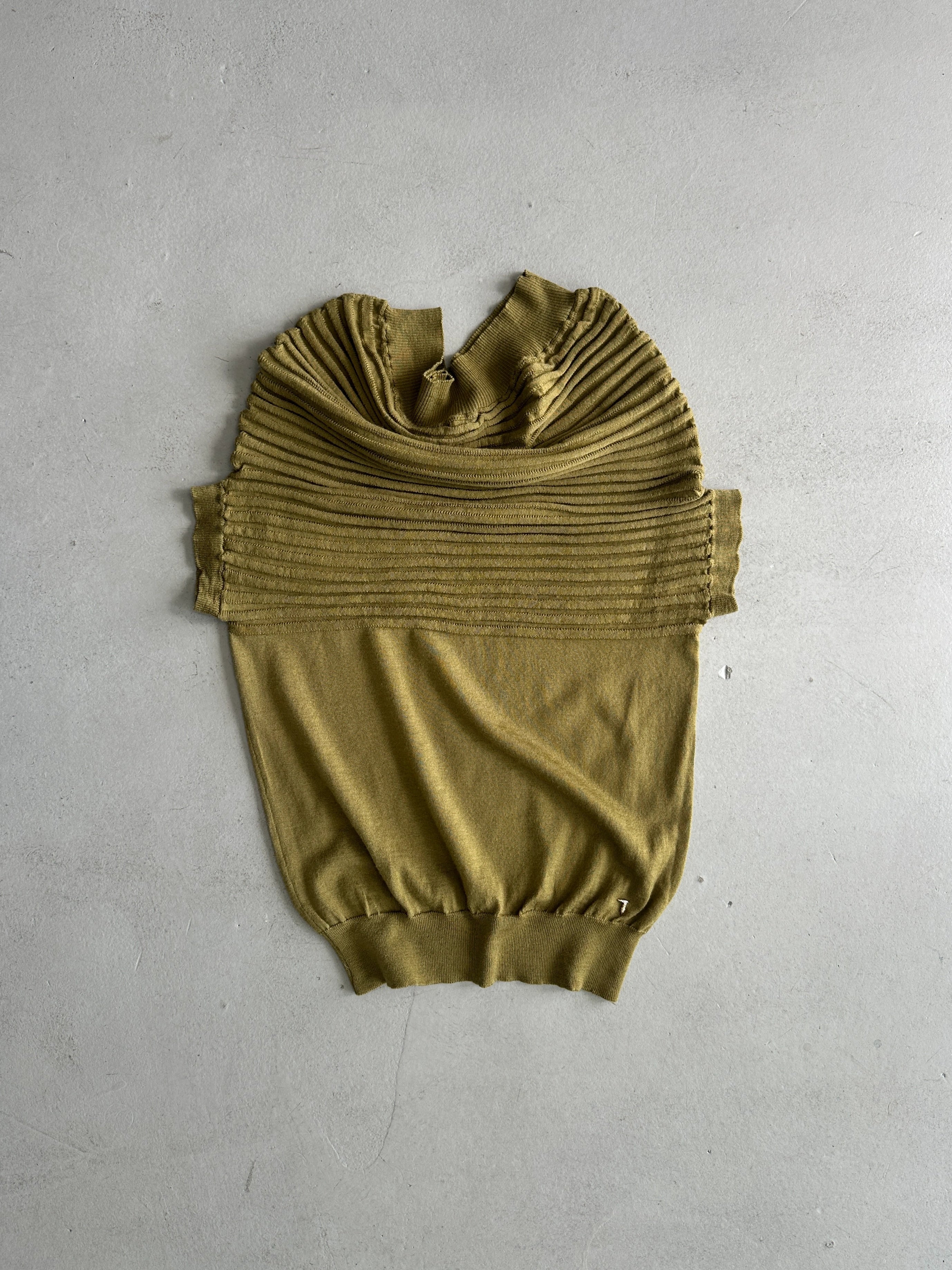 TRUSSARDI - 2000s SHOULDER OFF KNIT TOP