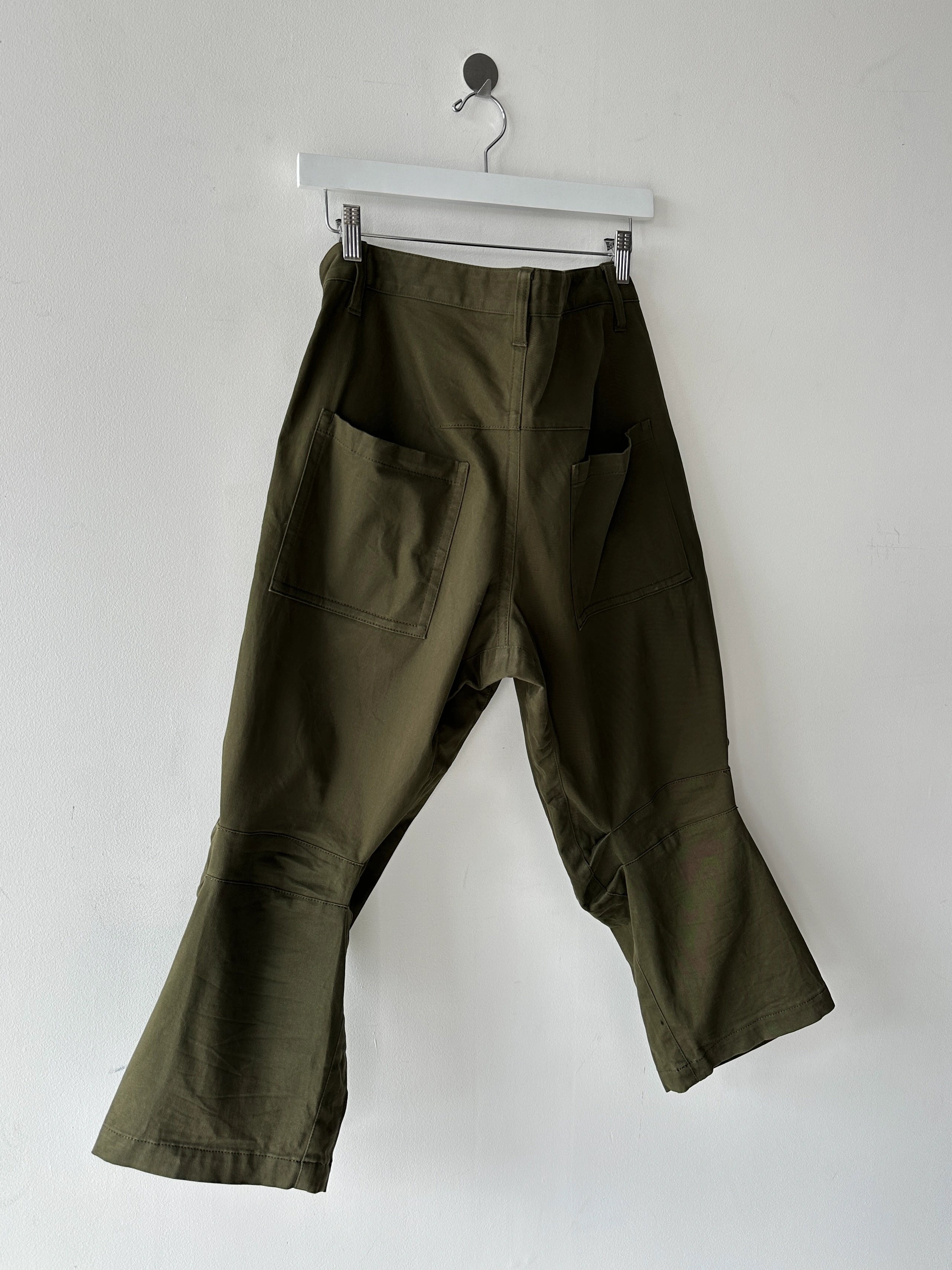 YOHJI YAMAMOTO Y'S - late 1990s CURVED LEG CAPRI TROUSERS