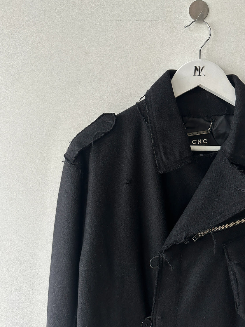 C'N'C COSTUME NATIONAL - F/W 2010 FRAYED EDGES WOOL JACKET