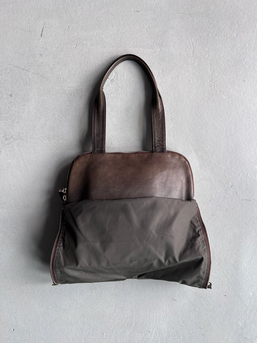 YOHJI YAMAMOTO Y'SACCS - 1990s 2 IN 1 LEATHER AND NYLON BAG