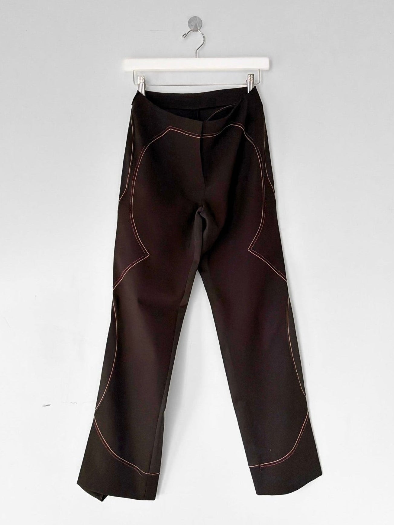 GIANFRANCO FERRÉ - 1990s SAMPLE EMBROIDERED TROUSERS WITH FLARED HEMS