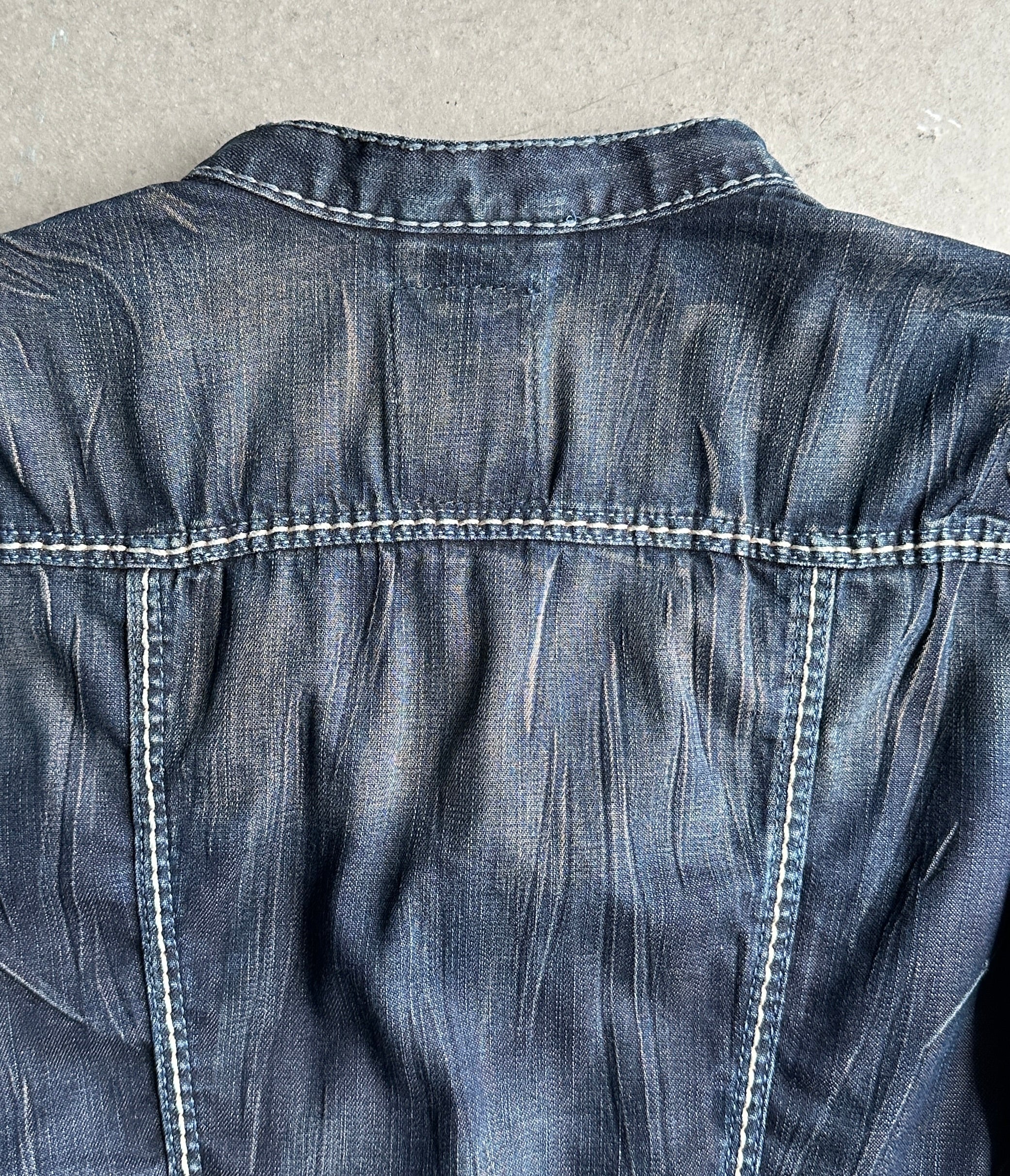 MARITHÉ + FRANÇOIS GIRBAUD - 2000s DISTRESSED DENIM LIGHT JACKET