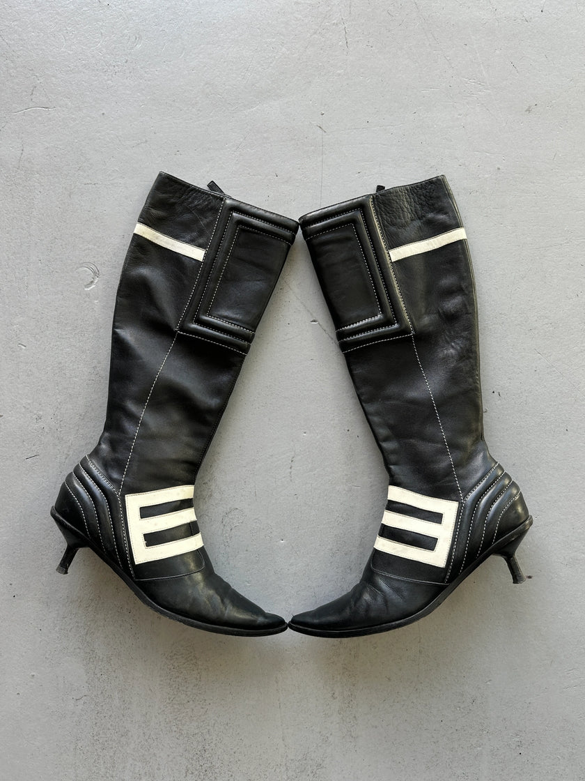 ETRO - F/W 2001 POINTED TOE KITTEN HEELS BOOTS