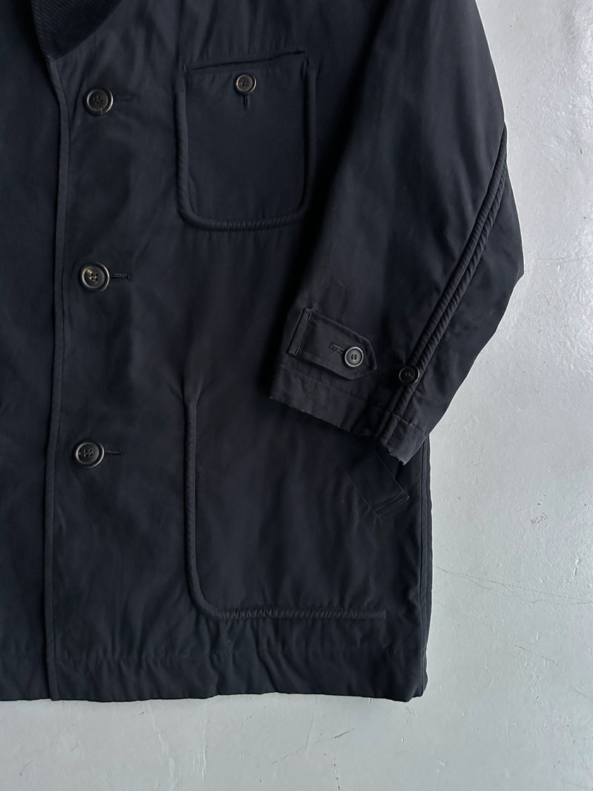 ISSEY MIYAKE - 1990s MIDI JACKET WITH CORDUROY COLLAR