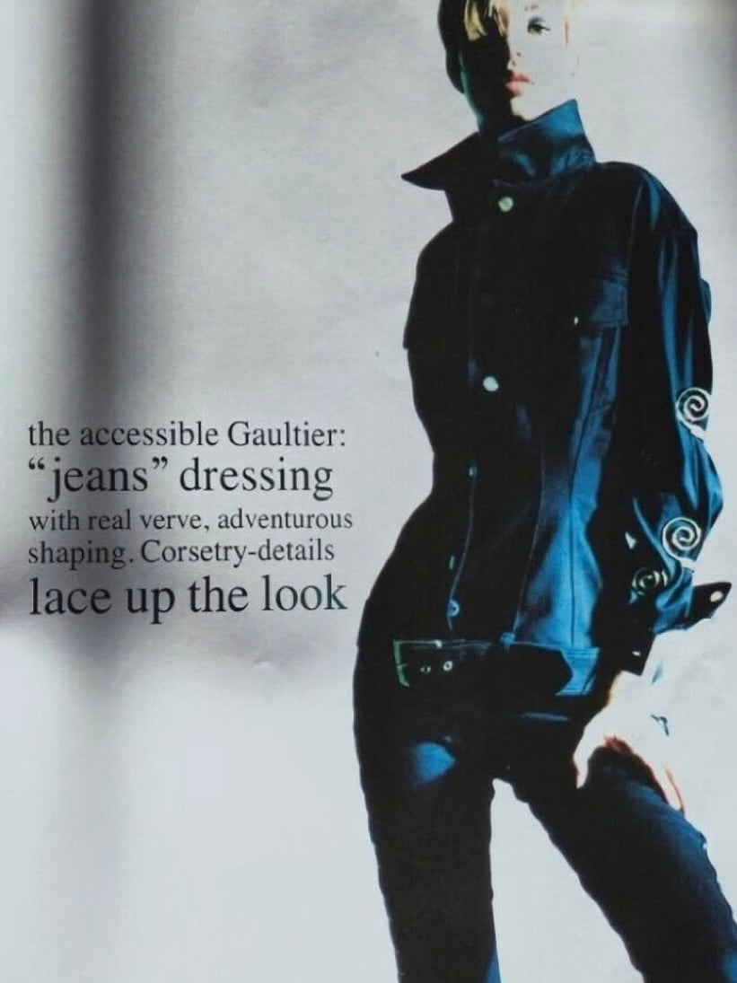 JEAN PAUL GAULTIER - S/S 1988  BLACK DENIM CORSET JACKET