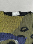 ICEBERG BY J.C. DE CASTELBAJAC - 1980s DISTRESSED COLLAR KNIT JUMPER