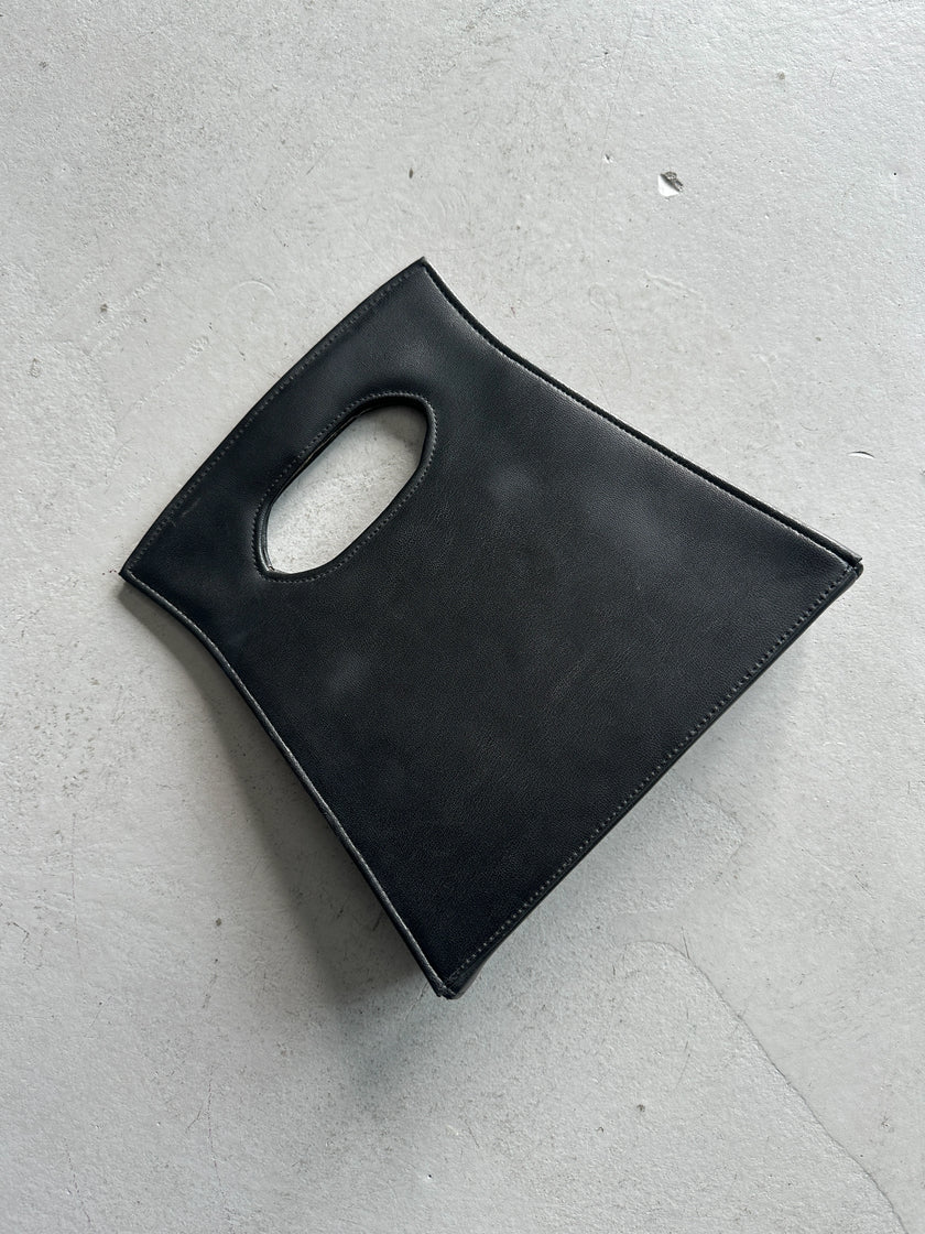 1990s CUT OUT HANDLE LEATHER BAG