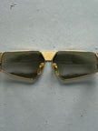 GIANFRANCO FERRÉ - 1990s GEOMETRIC SUNGLASSES WITH TORTOISESHELL ARMS