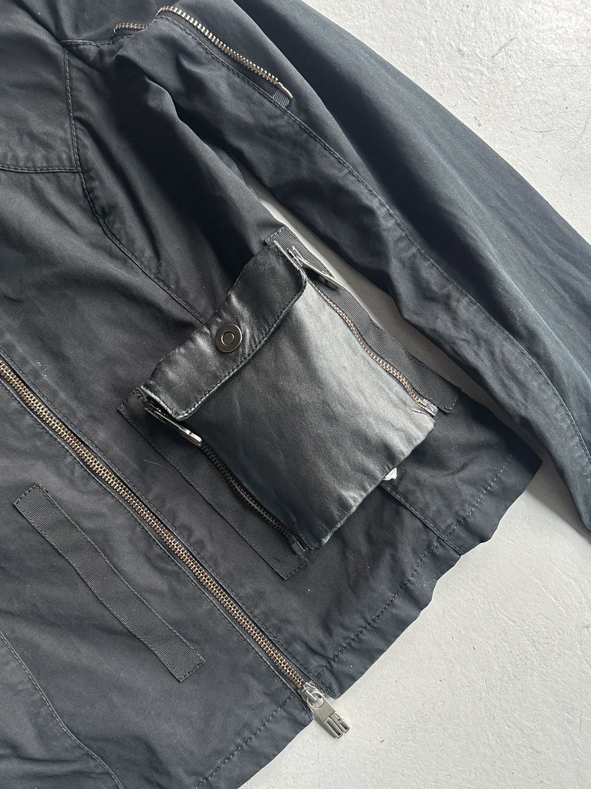 DIRK BIKKEMBERGS - 2000s LIGHT JACKET WITH LEATHER APPLIQUÉ POCKET