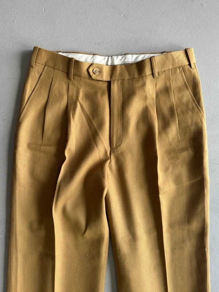 1990s FRONT PLEATS TAILORED TROUSERS WITH TURN UP HEMS