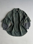 1990s ASYMMETRICAL SHIRT WITH WOOL LAYERED SLEEVE