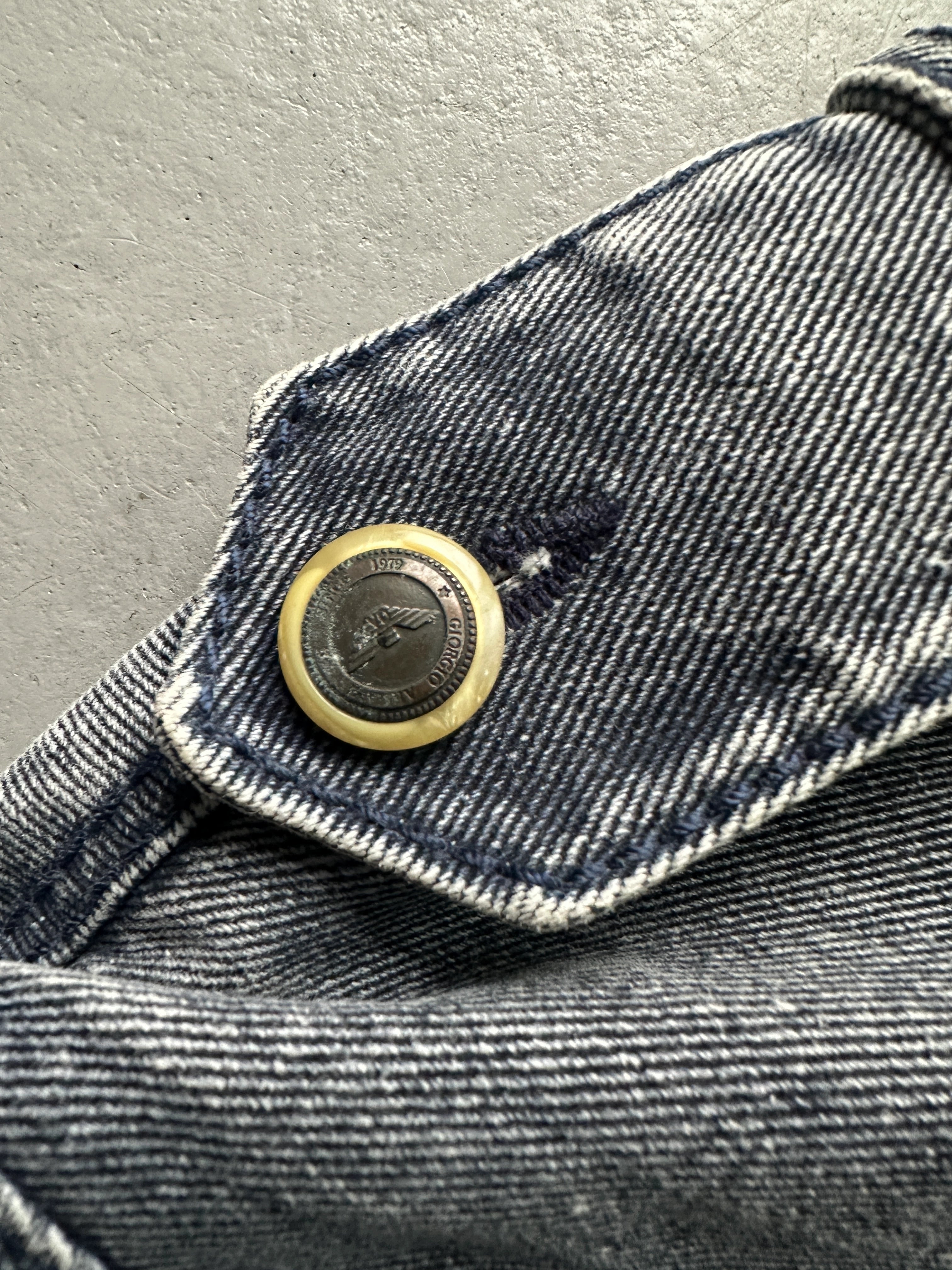 ARMANI JEANS - early 1990s WOOL LINING DENIM BOMBER JACKET