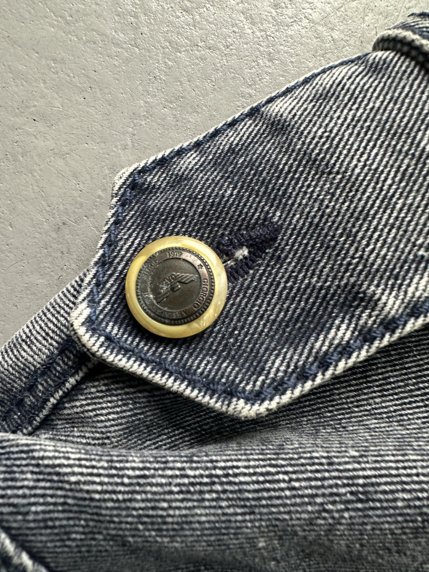 ARMANI JEANS - early 1990s WOOL LINING DENIM BOMBER JACKET